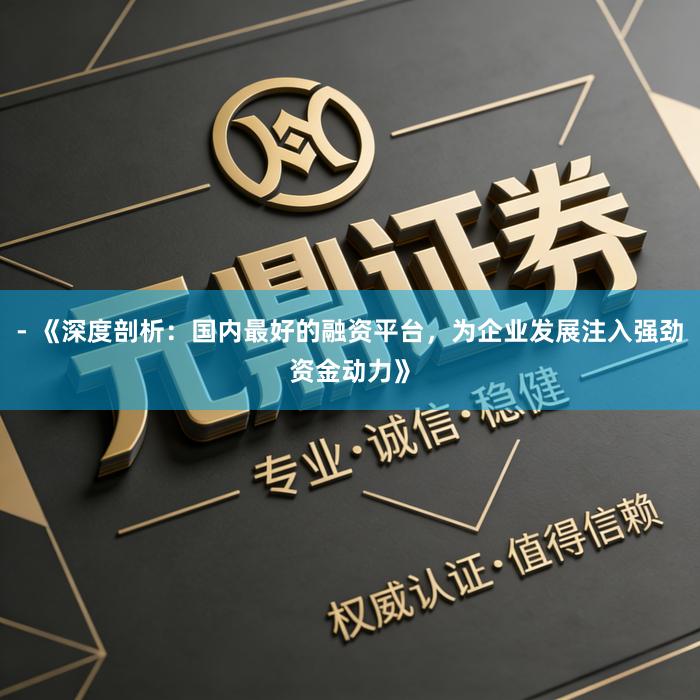 - 《深度剖析：国内最好的融资平台，为企业发展注入强劲资金动力》