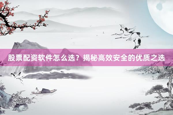 股票配资软件怎么选？揭秘高效安全的优质之选