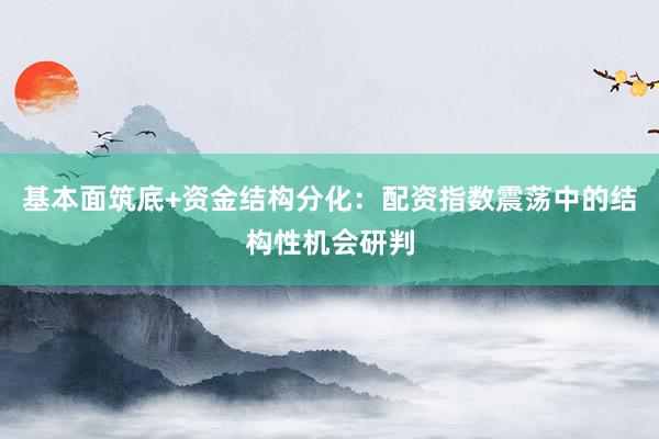 基本面筑底+资金结构分化：配资指数震荡中的结构性机会研判