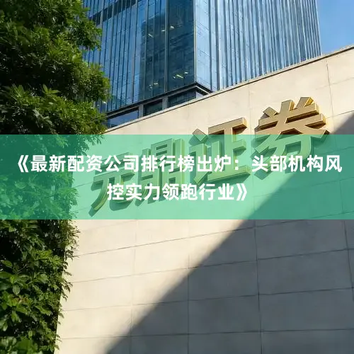 《最新配资公司排行榜出炉：头部机构风控实力领跑行业》