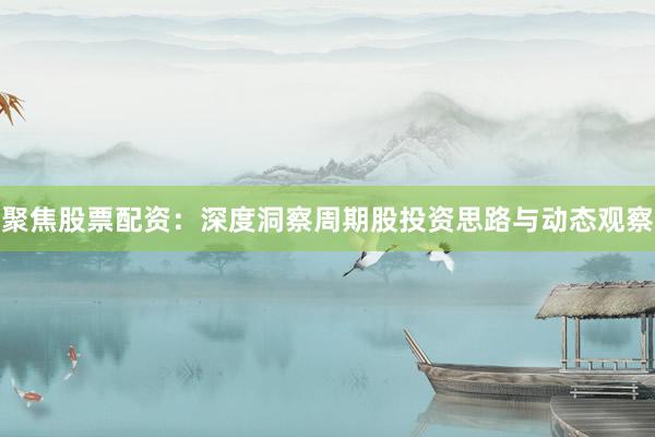 聚焦股票配资：深度洞察周期股投资思路与动态观察